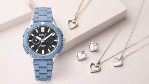 20代女性に人気急上昇!シリコンバンド×クォーツ時計のWomen's Watch Fashionとイヤリング・ネックレスハートジュエリーセットでつくるトレンドスタイル
