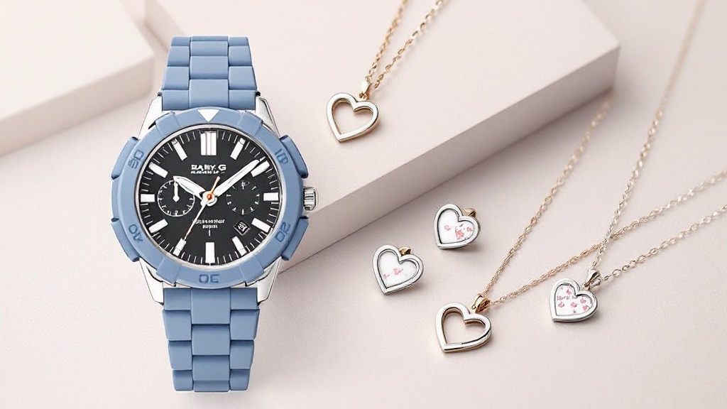 20代女性に人気急上昇!シリコンバンド×クォーツ時計のWomen's Watch Fashionとイヤリング・ネックレスハートジュエリーセットでつくるトレンドスタイル