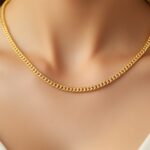 18Kゴールドカラーのフラットチェーンネックレス|男性・女性向け結婚披露宴ジュエリーの決定版